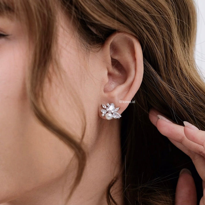 LOIREE - ERICA Zirconia Pearl Earrings - Wedding