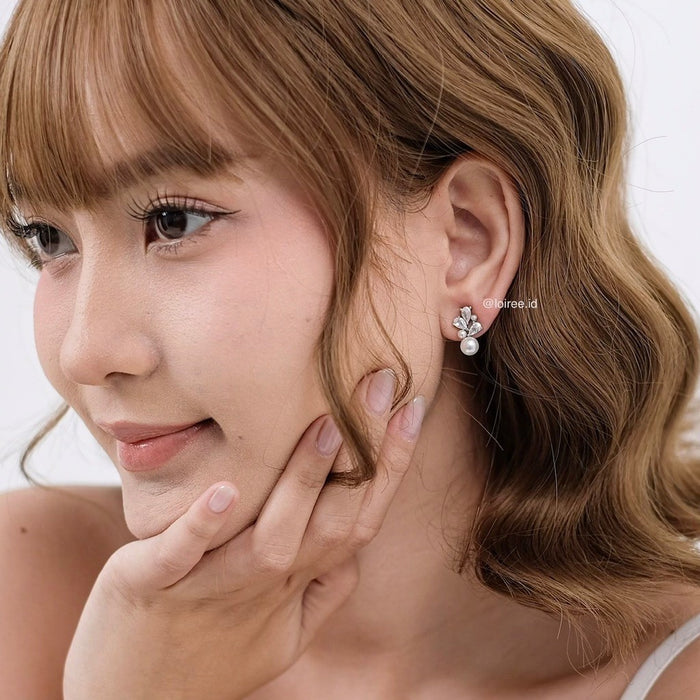 LOIREE - MILLA Zirconia Pearl Earrings - Wedding