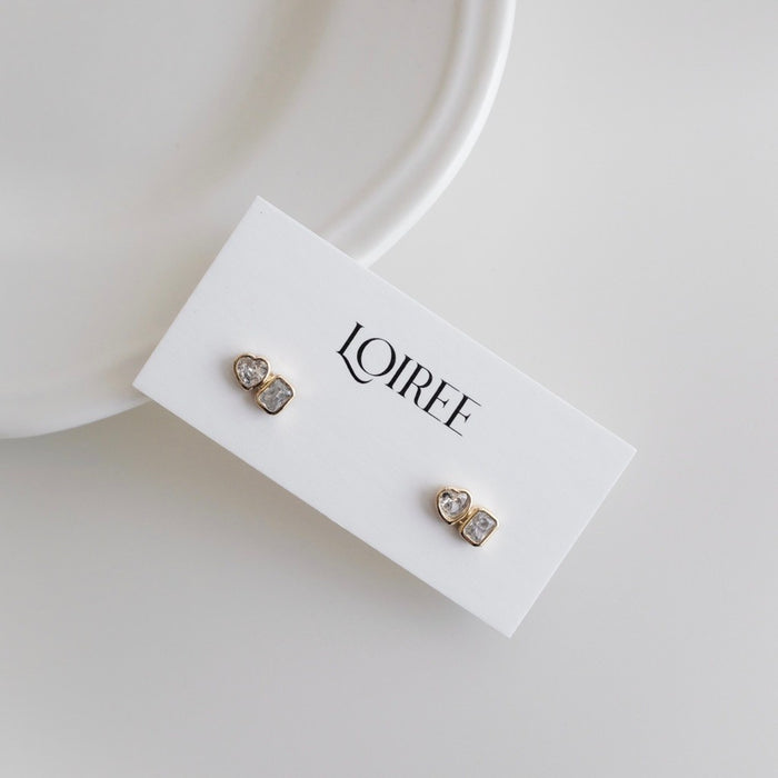 LOIREE - LOU Zirconia Heart Shaped Earrings - Daily