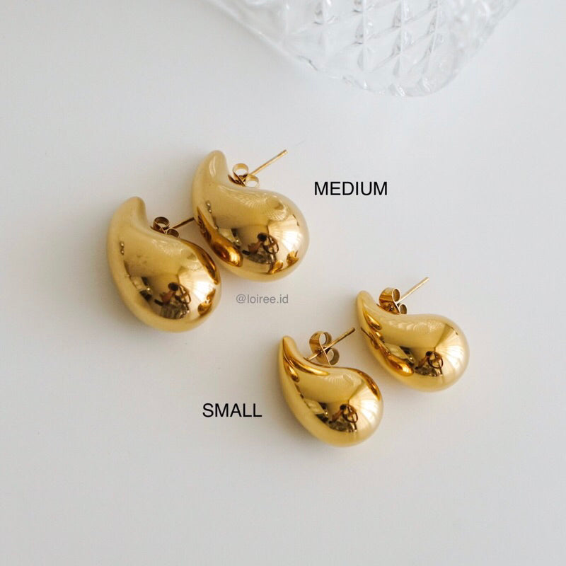 CLEO | Everyday - Gold Plated Chunky Droplet Earrings - Anting Wanita