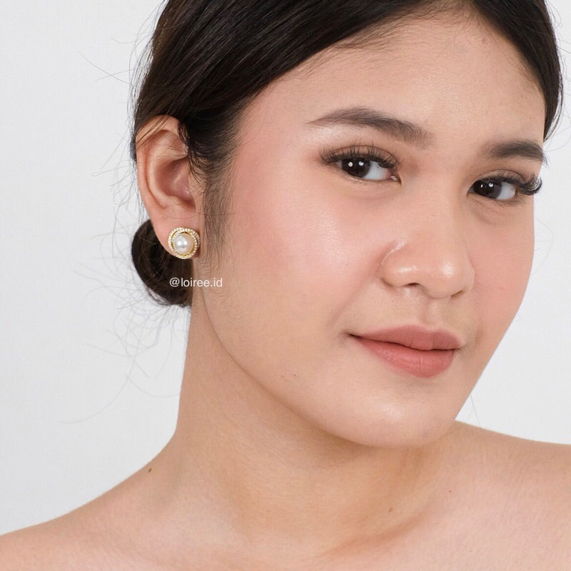 RALINE | Wedding Collection - Zirconia Pearl Stud Earrings