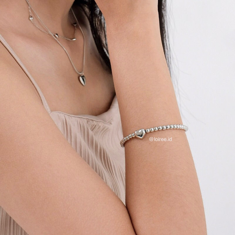 GERWYN | Valentine - Silver Heart Bracelet