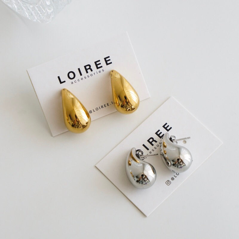CLEO | Everyday - Gold Plated Chunky Droplet Earrings - Anting Wanita