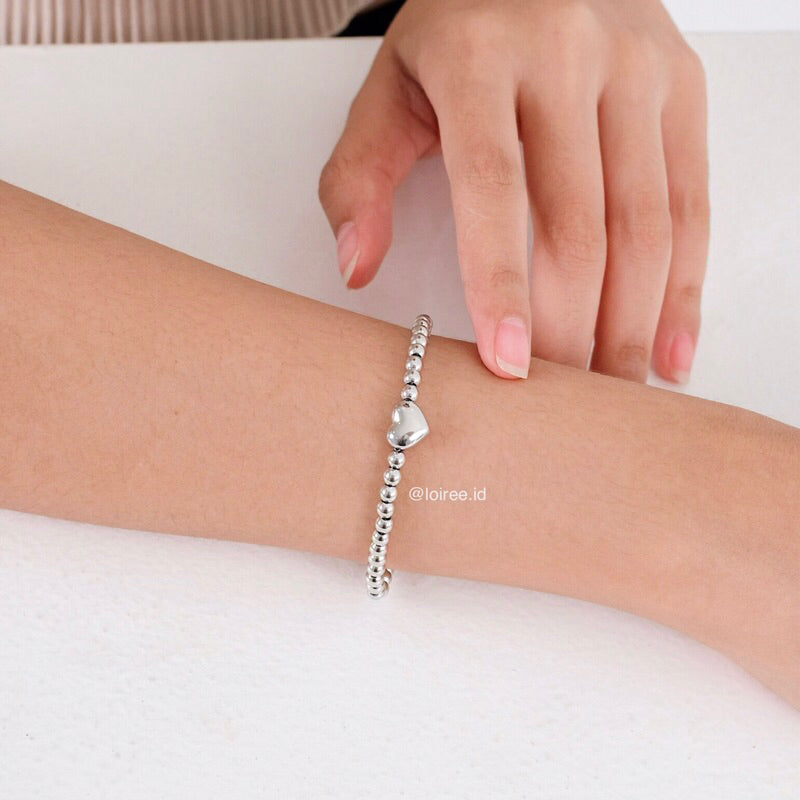 GERWYN | Valentine - Silver Heart Bracelet