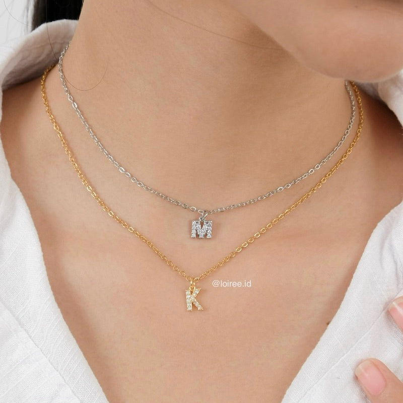 Personalized Tiny Letter Necklace - Gold Plated
