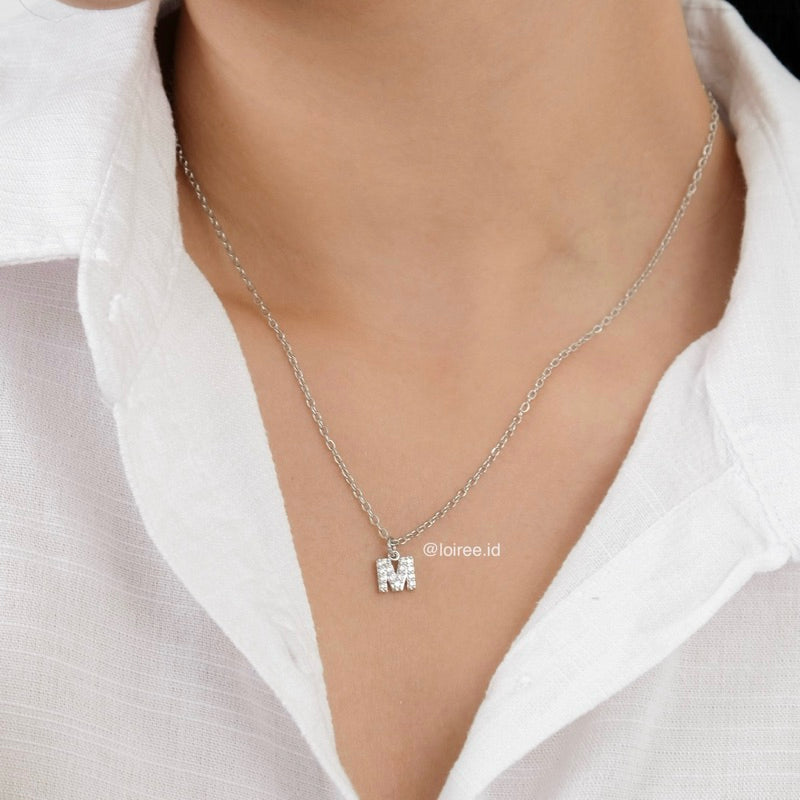 Personalized Tiny Letter Necklace - Gold Plated