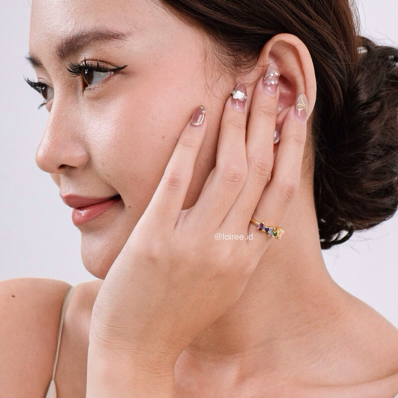 ELSIE Rainbow Paved Ring