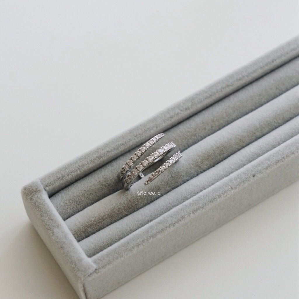 LOIREE - NOEMI Zirconia Three Layer Bridal Ring - Wedding