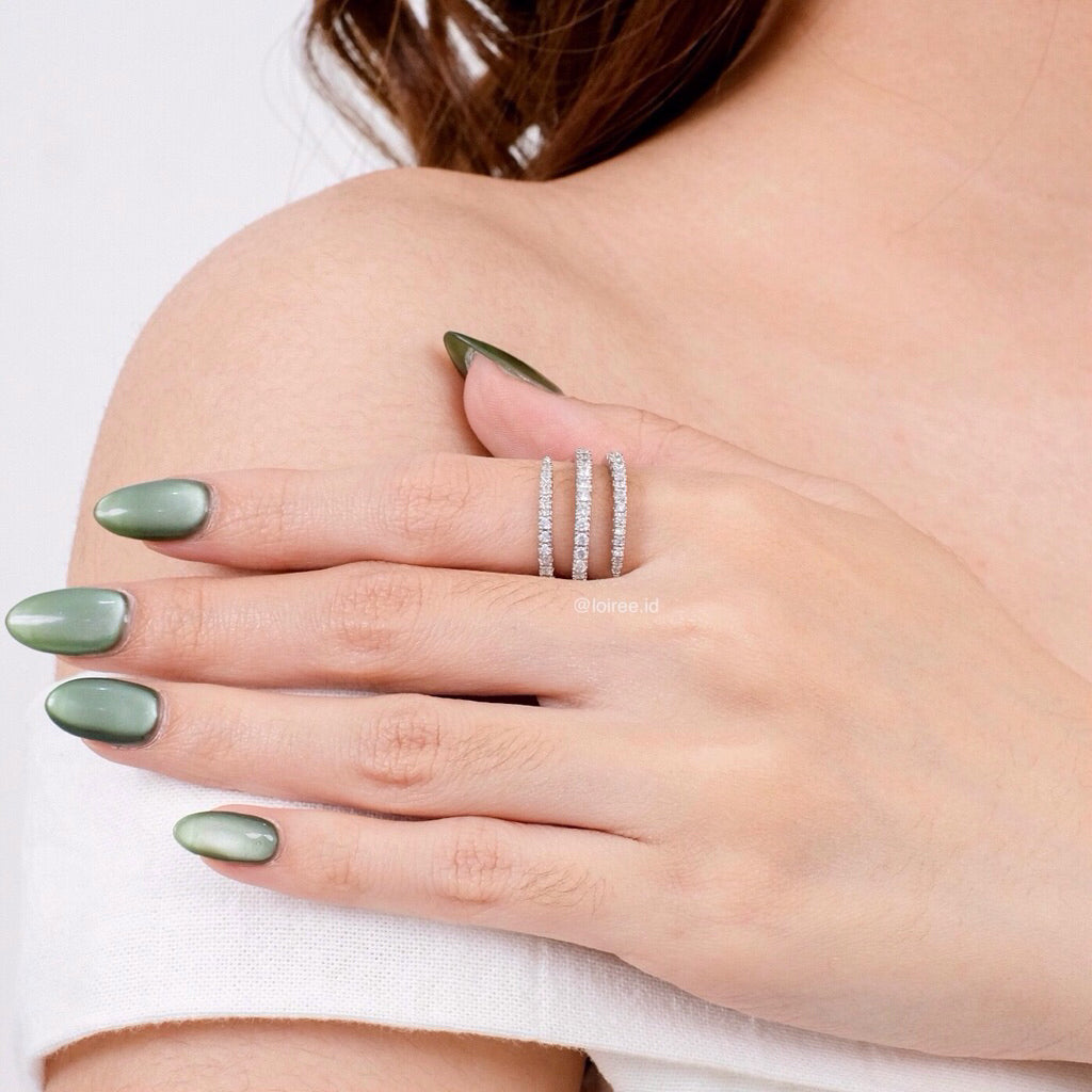 LOIREE - NOEMI Zirconia Three Layer Bridal Ring - Wedding