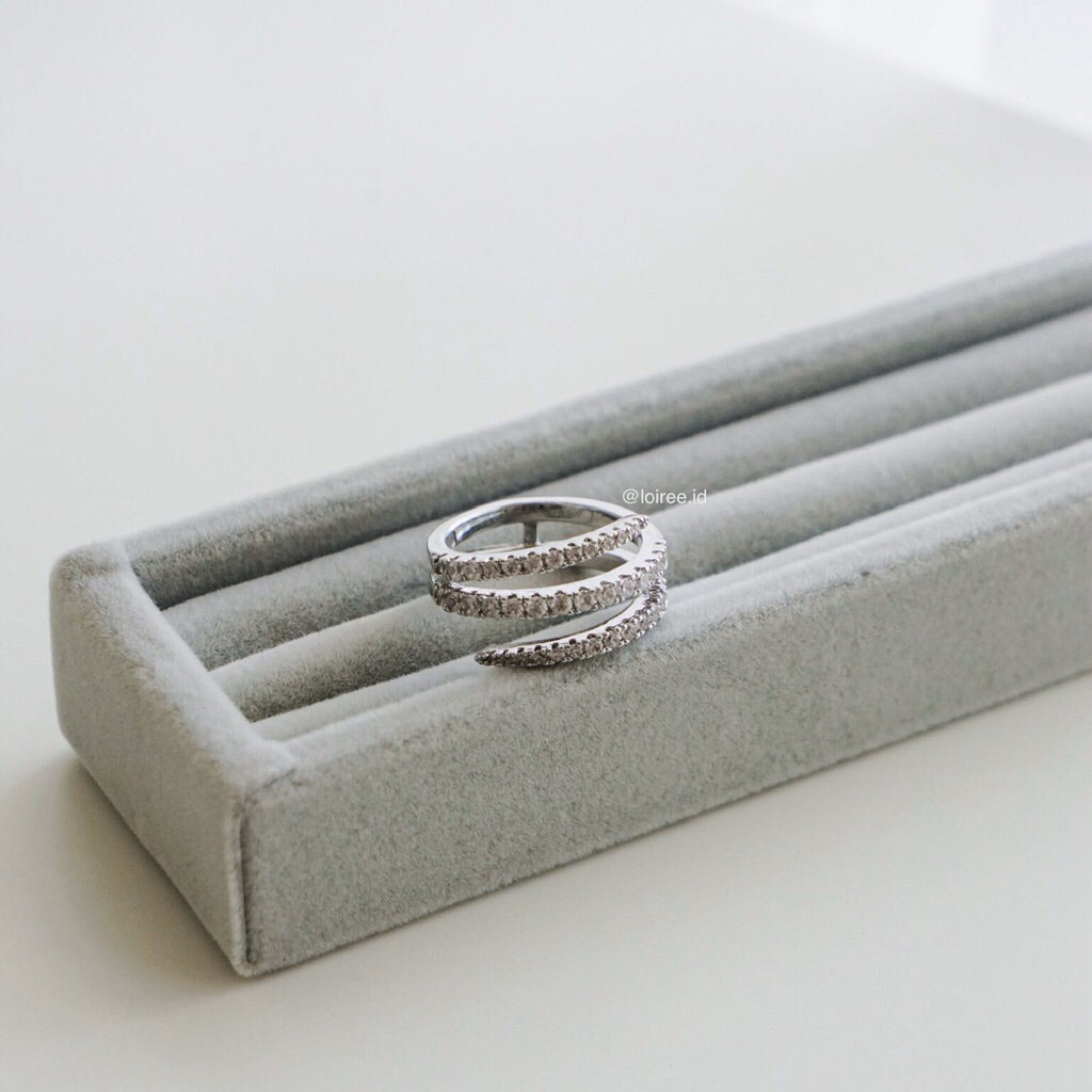 LOIREE - NOEMI Zirconia Three Layer Bridal Ring - Wedding