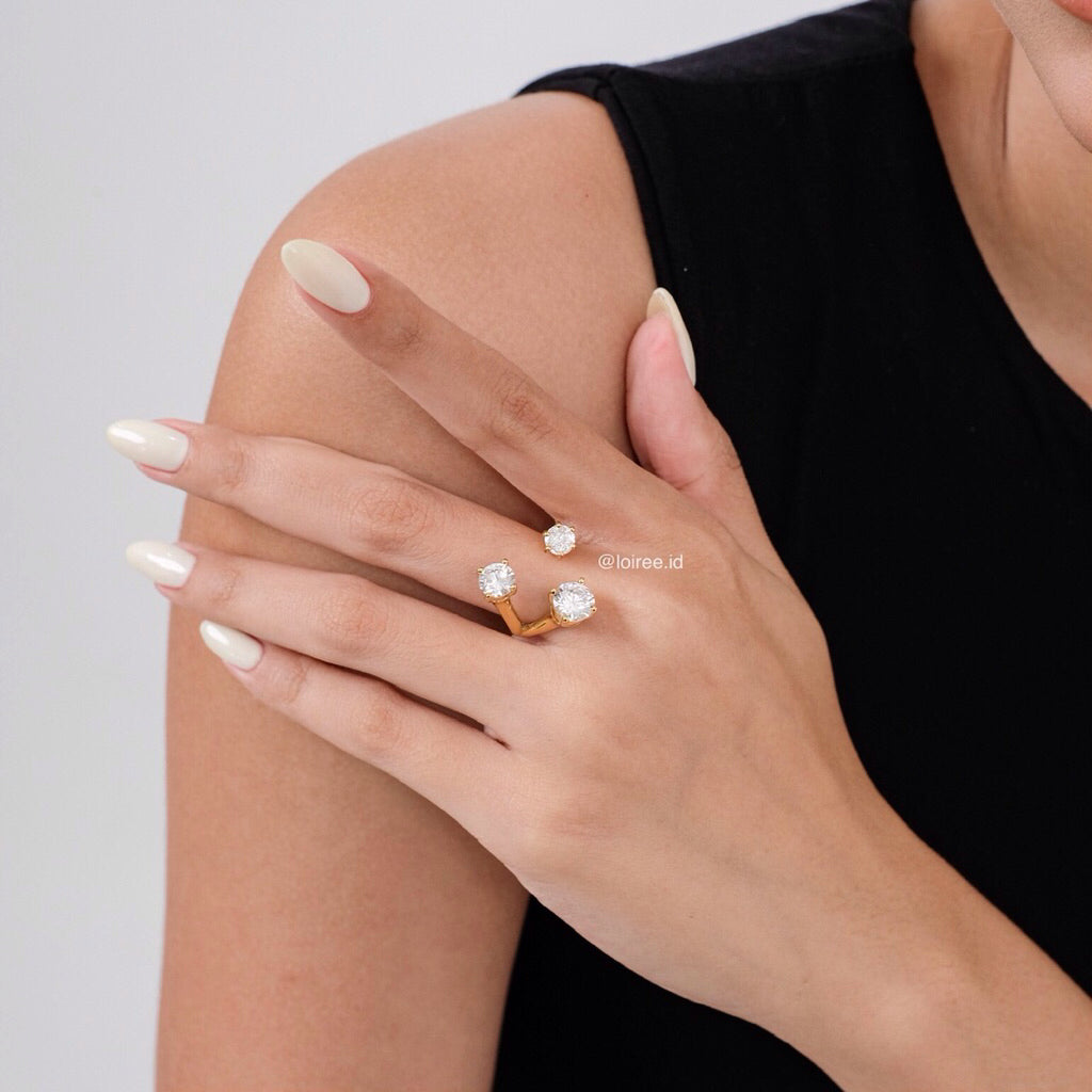 LOIREE - SHAIN Adjustable Ring - Gold Plated Anti Karat Anti Alergi