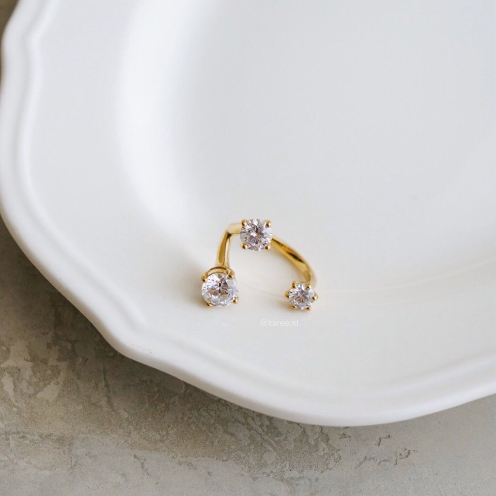 LOIREE - SHAIN Adjustable Ring - Gold Plated Anti Karat Anti Alergi