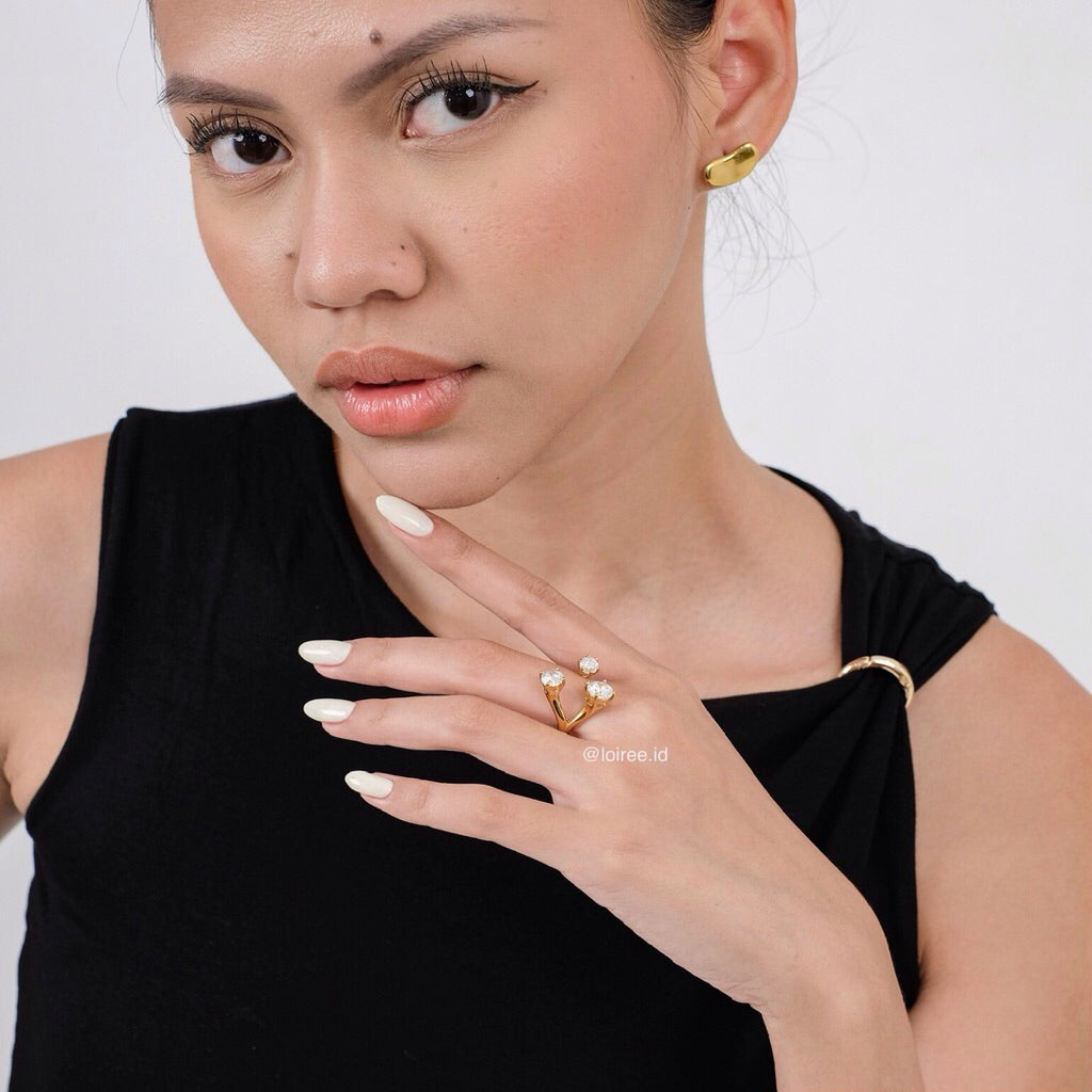 LOIREE - SHAIN Adjustable Ring - Gold Plated Anti Karat Anti Alergi