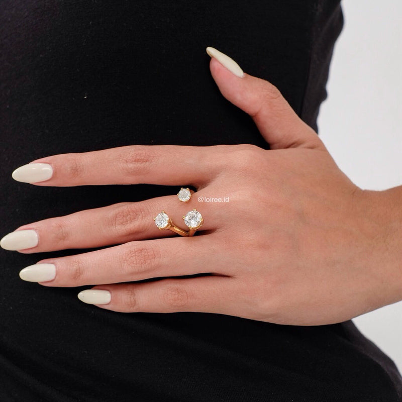 LOIREE - SHAIN Adjustable Ring - Gold Plated Anti Karat Anti Alergi