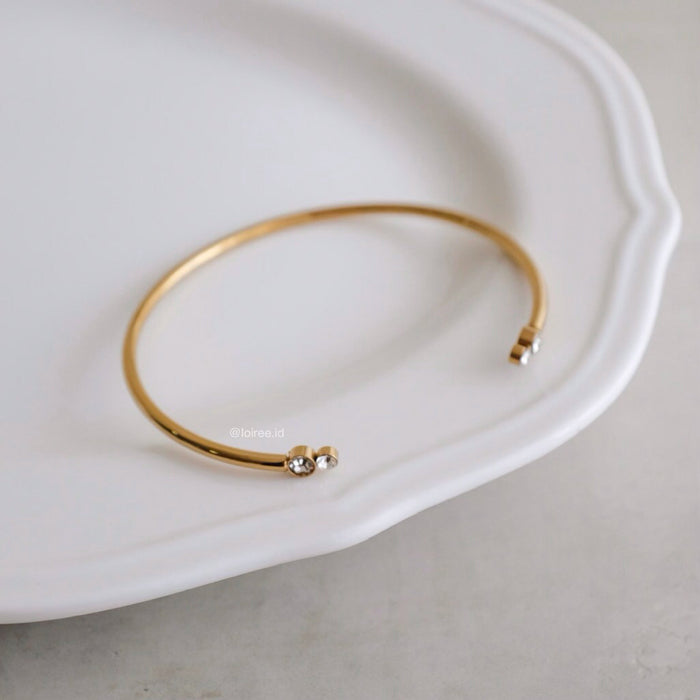 LOIREE - ROAN Cuff Bangle Bracelet - Gold Plated Stainless Steel