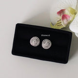 ROSETTA Zirconia Round Stud Bridal Earrings - Wedding