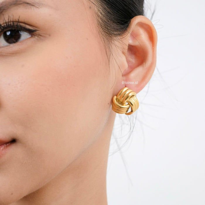 RIGGINS Geometric Stud Earrings - Gold Plated
