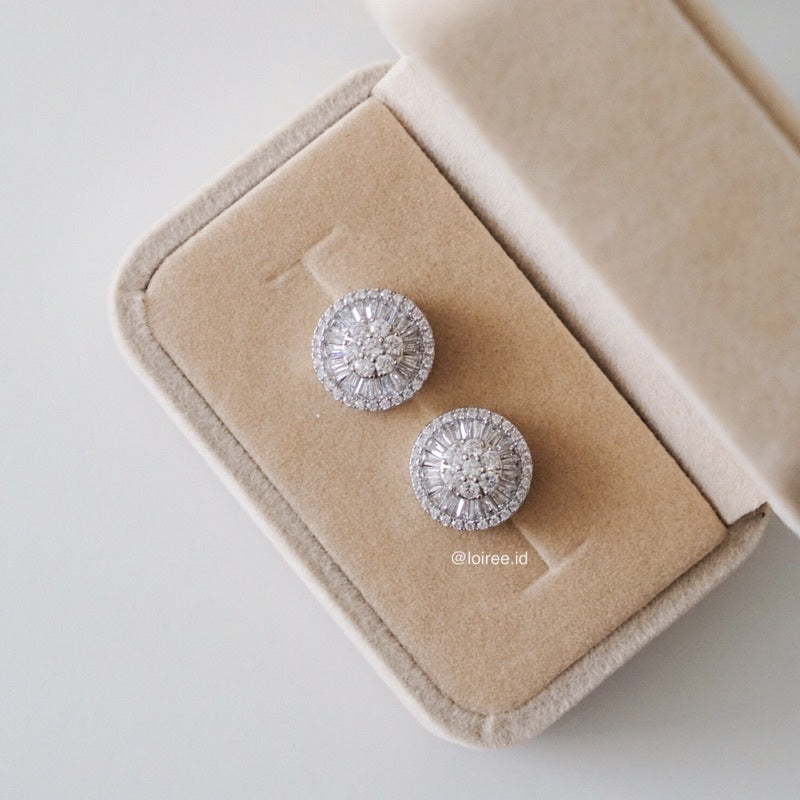 SOHO Zirconia Round Stud Bridal Earrings - Wedding