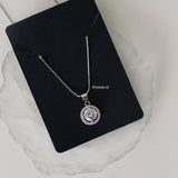 ELOISE Zirconia Round Cut Halo Setting Bridal Necklace - Wedding