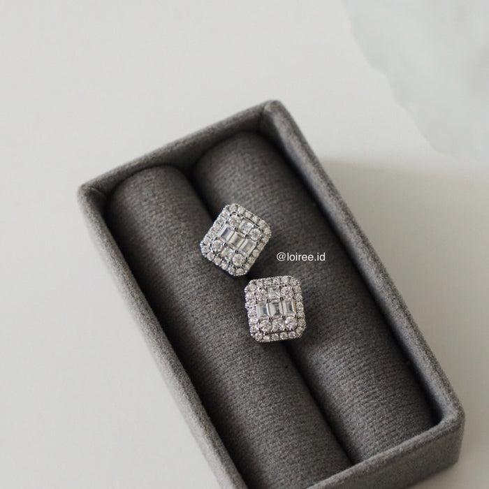 ANAZ Zirconia Rectangle Stud Earrings