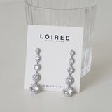 CAMERON | Wedding Collection - Zirconia Round Dangle Bridal Stud Earrings - Anting Wanita