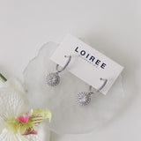 JOLENE | Wedding Collection - Zirconia Round Halo Dangle Stud Bridal Earrings - Anting Wanita