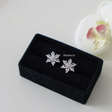 FLORA  Zirconia Flower Stud Bridal Earings - Wedding