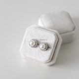 LUNE Zirconia Pearl Daily Stud Earrings - Wedding