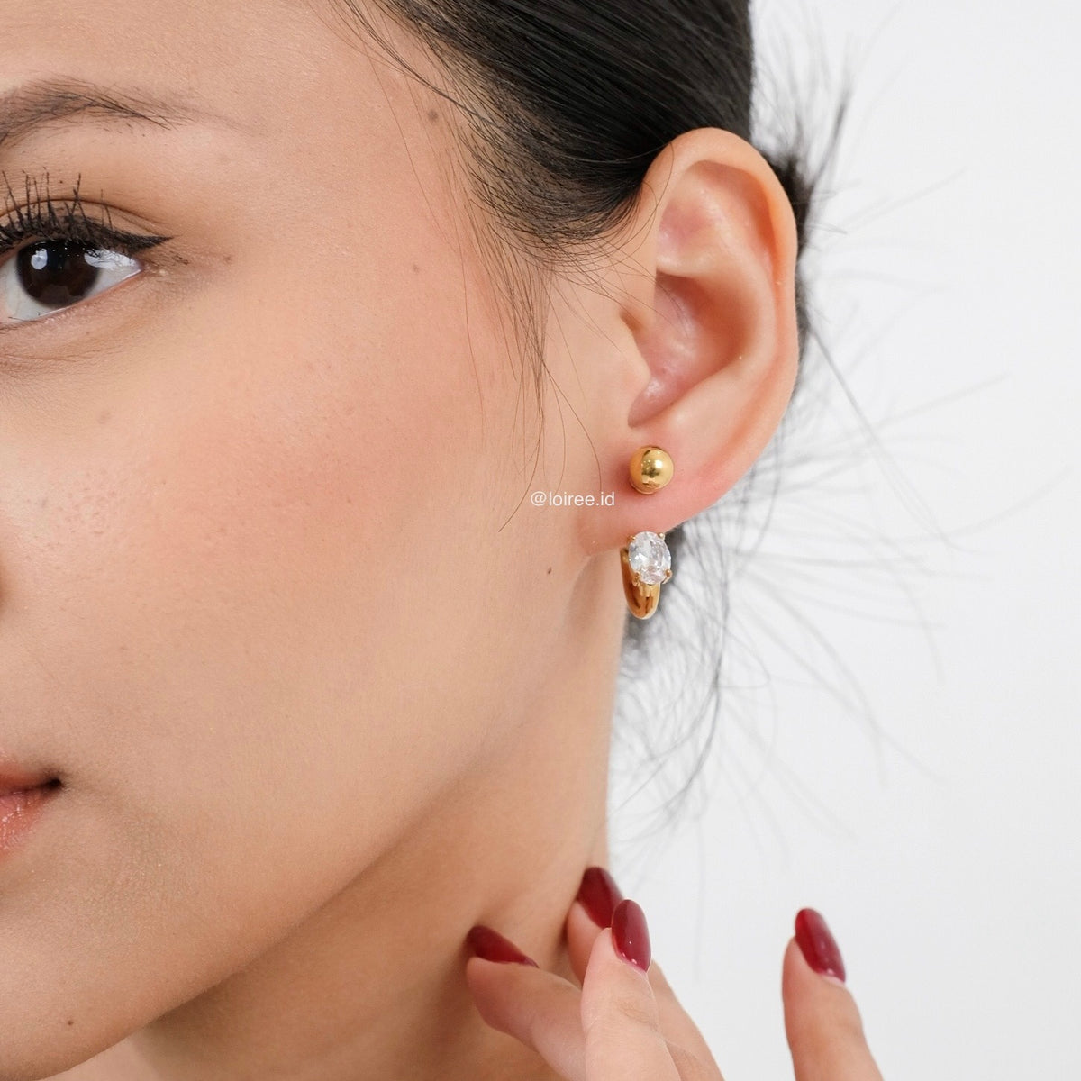 FORD Golden Zirconia Earrings - Gold Plated