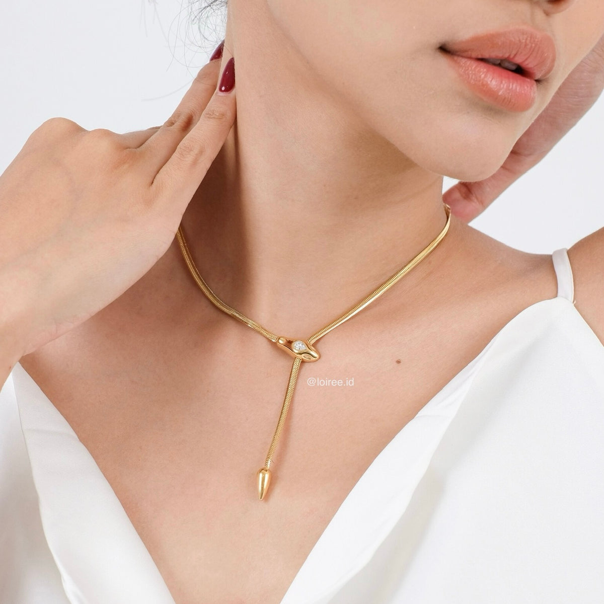 LENNOX Snake Pendant Necklace - Gold Plated