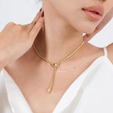 LENNOX Snake Pendant Necklace - Gold Plated