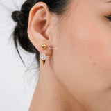 FORD Golden Zirconia Earrings - Gold Plated