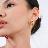 RIGGINS Geometric Stud Earrings - Gold Plated