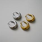 MARU | Everyday - Gold Plated Chunky Hoop Earrings - Anting Wanita