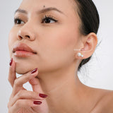 AILA Small Golden Pearls Earrings - Gold Plated