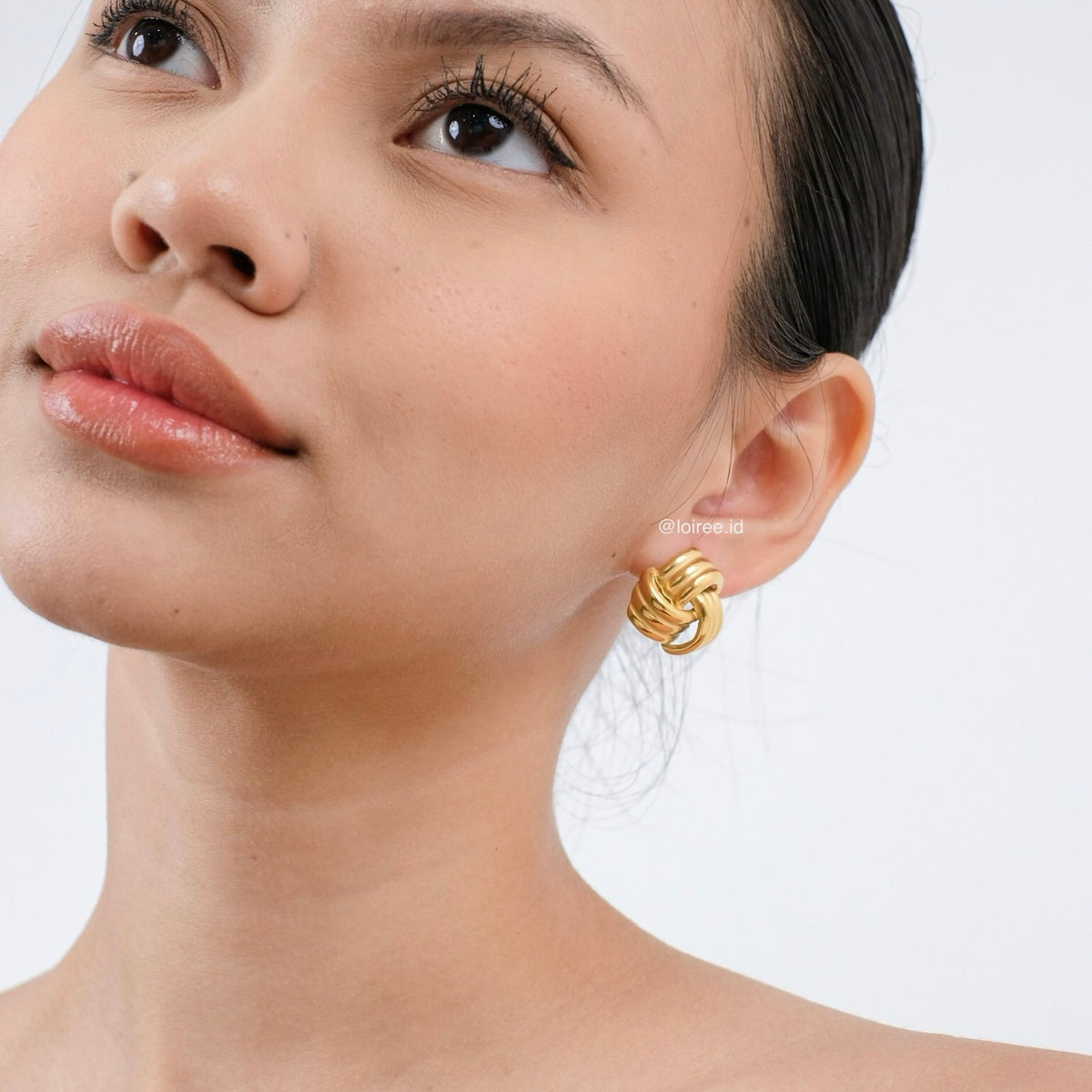 RIGGINS Geometric Stud Earrings - Gold Plated