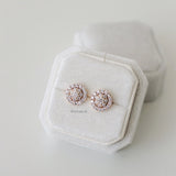 LAUREN Zirconia Round Halo Daily Earrings