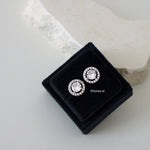 ALANA | Wedding Colection - Zirconia Round Cut Halo Bridal Stud Earrings - Anting Wanita