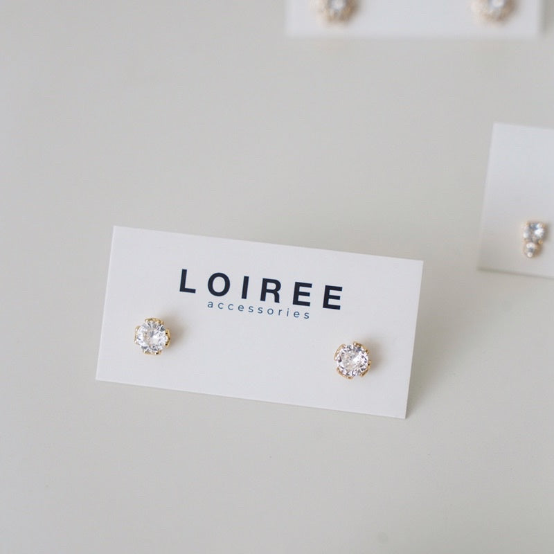 PORTIA Zirconia Solitaire Earrings - Gold Plated