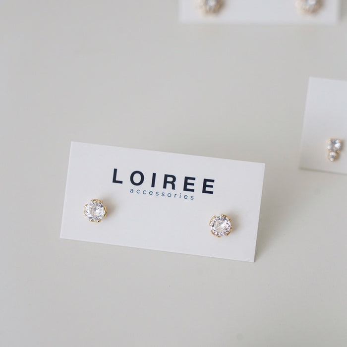 PORTIA Zirconia Solitaire Earrings - Gold Plated