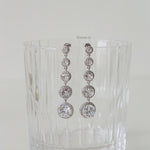 CAMERON | Wedding Collection - Zirconia Round Dangle Bridal Stud Earrings - Anting Wanita