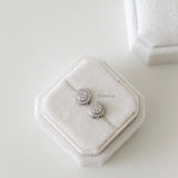 JULIA Zirconia Round Halo Daily Stud Earrings