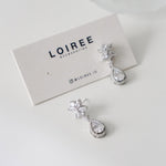 ESTELLE | Wedding Collection - Zirconia Dangle Stud Bridal Earrings - Anting Wanita