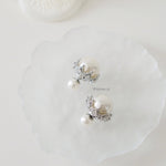 MARGOT | Wedding Collection - Zirconia Pearl Stud Bridal Earrings - Anting Wanita