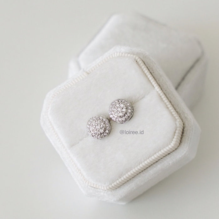 JULIA Zirconia Round Halo Daily Stud Earrings