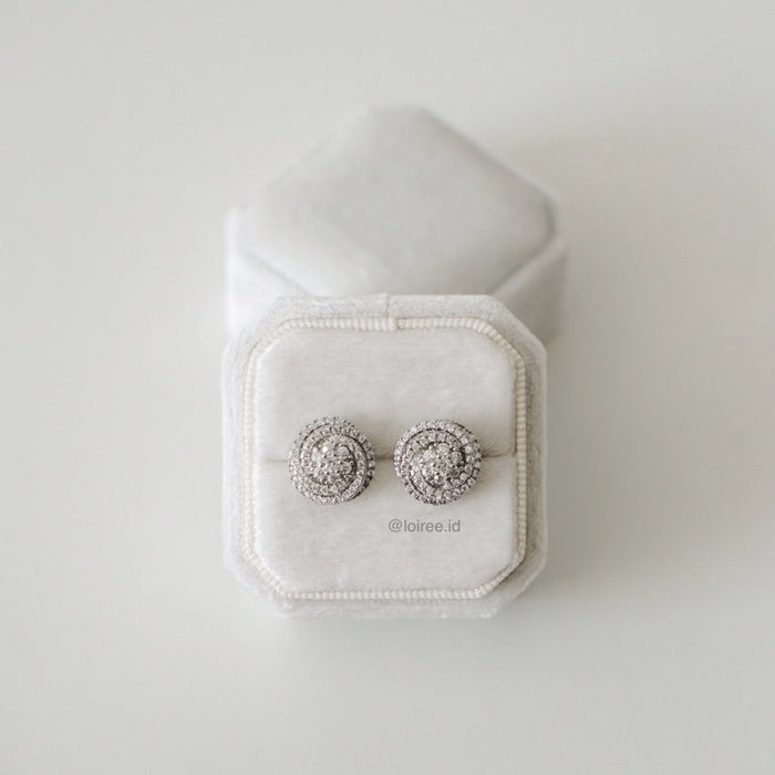 ROSETTA Zirconia Round Stud Bridal Earrings - Wedding
