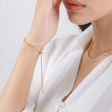 KATHRYN Zirconia Adjustable Listring Bracelet - Gold Plated