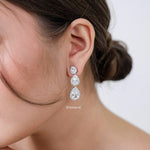 CLEMENCE | Wedding Collection - Zirconia Dangle Stud Earrings