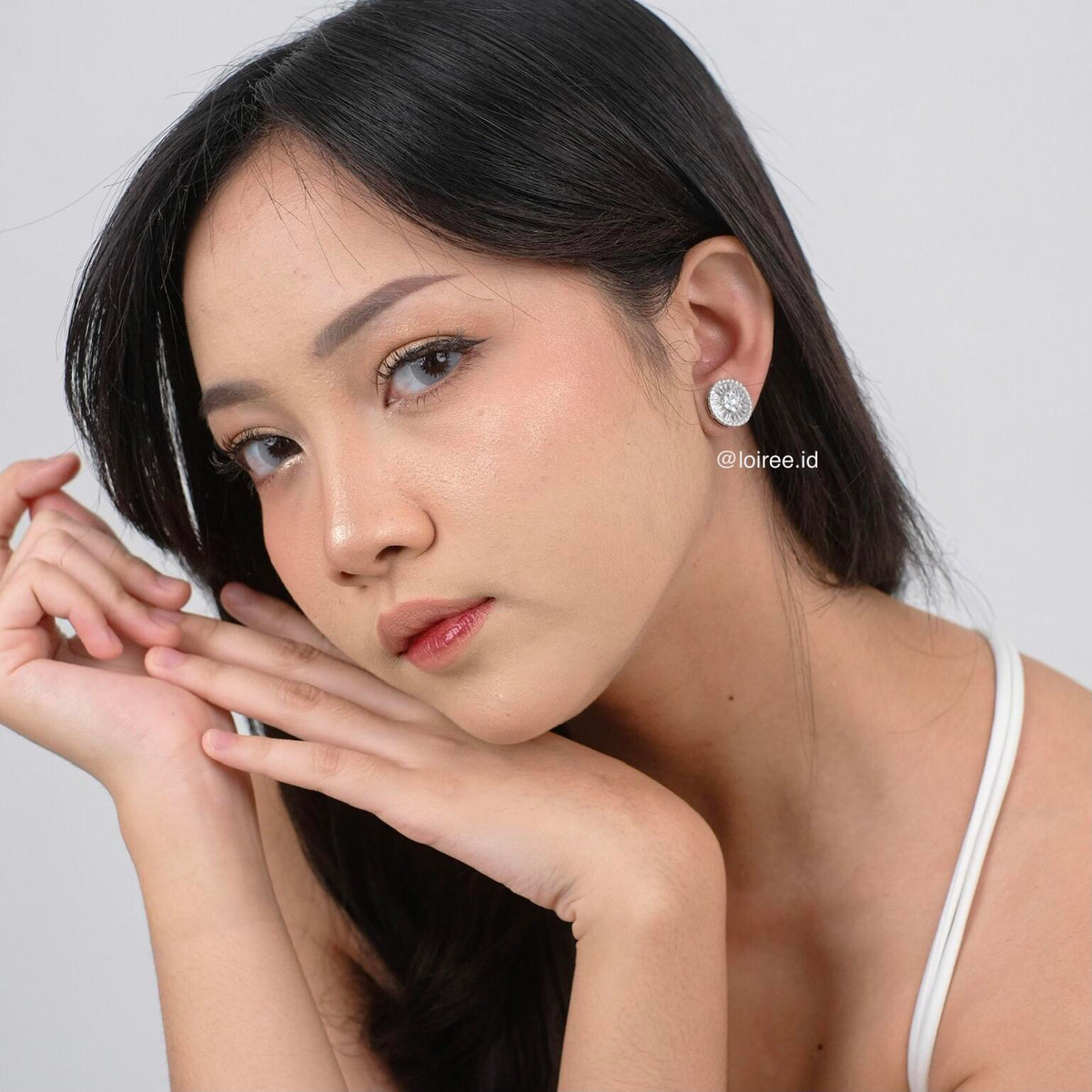 SOHO Zirconia Round Stud Bridal Earrings - Wedding