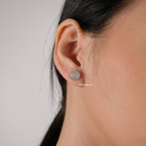 JULIA Zirconia Round Halo Daily Stud Earrings